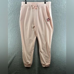 Badley Mischka Lounge Joggers Pants Peach Size Large NWT